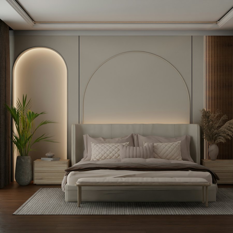 Elin Arched Headboard Bed