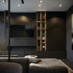 Ebba Dark Oak Bed